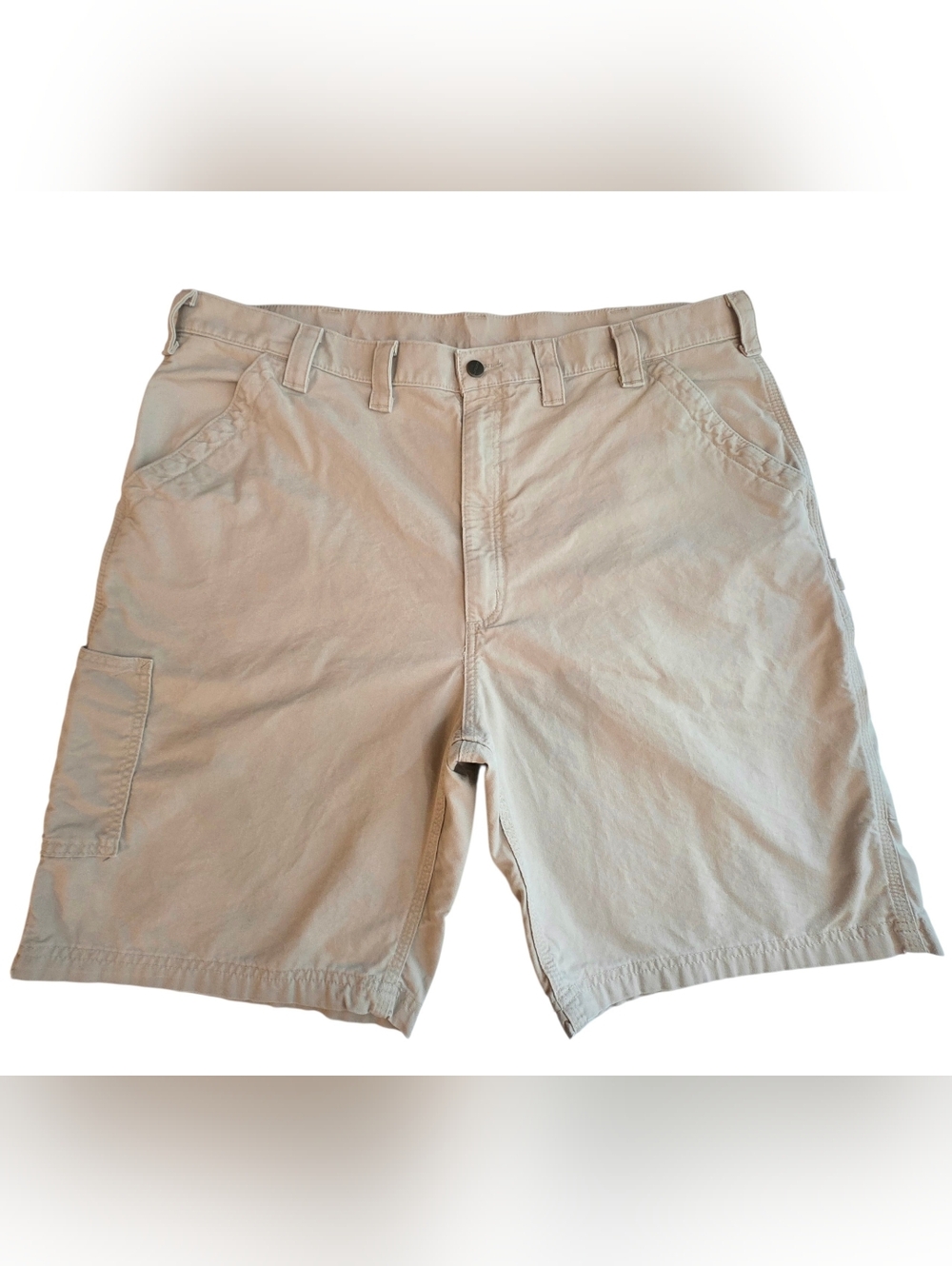 Carhartt B147 Carpenter‎ Shorts 44 (Measures 42) 10" Beige Cargo Workwear Khaki